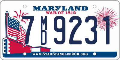 MD license plate 7MD9231