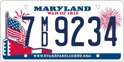 MD license plate 7MD9234
