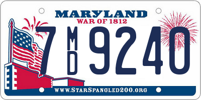 MD license plate 7MD9240