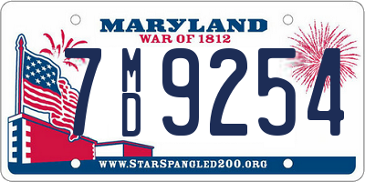 MD license plate 7MD9254