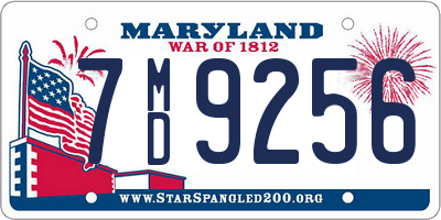 MD license plate 7MD9256