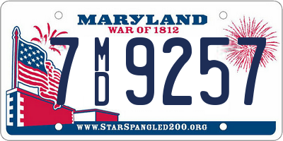 MD license plate 7MD9257