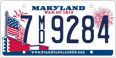 MD license plate 7MD9284