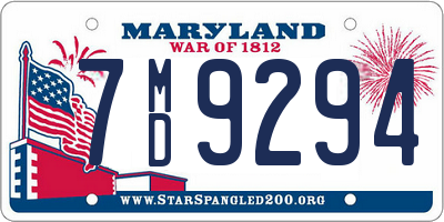 MD license plate 7MD9294