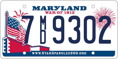 MD license plate 7MD9302