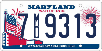 MD license plate 7MD9313