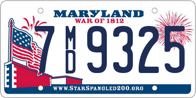 MD license plate 7MD9325