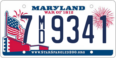 MD license plate 7MD9341