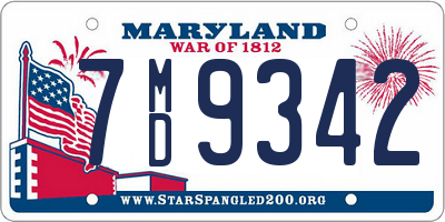 MD license plate 7MD9342