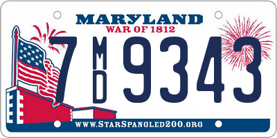 MD license plate 7MD9343