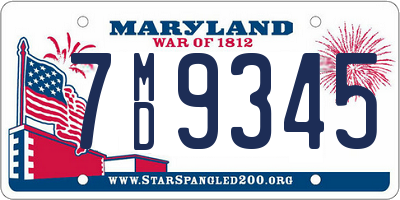 MD license plate 7MD9345