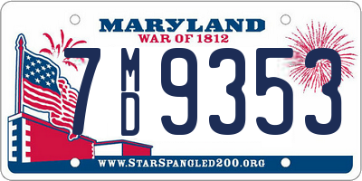 MD license plate 7MD9353