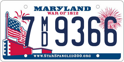 MD license plate 7MD9366