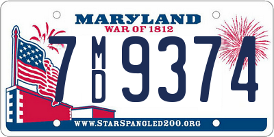 MD license plate 7MD9374