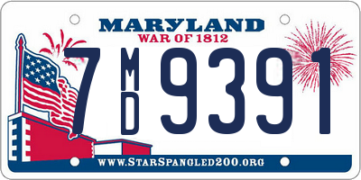 MD license plate 7MD9391