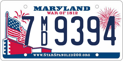 MD license plate 7MD9394