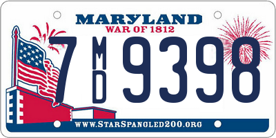 MD license plate 7MD9398