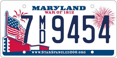MD license plate 7MD9454