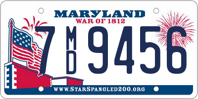 MD license plate 7MD9456