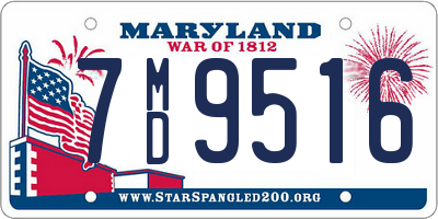 MD license plate 7MD9516