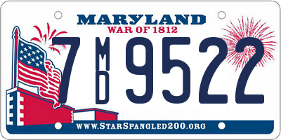 MD license plate 7MD9522