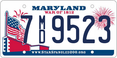 MD license plate 7MD9523