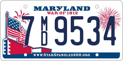 MD license plate 7MD9534