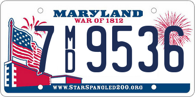 MD license plate 7MD9536