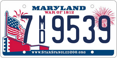 MD license plate 7MD9539