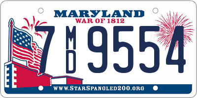 MD license plate 7MD9554