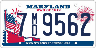 MD license plate 7MD9562