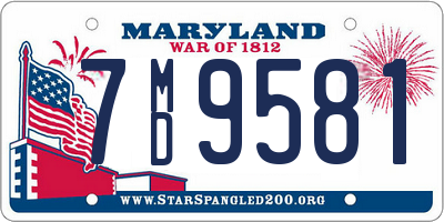 MD license plate 7MD9581