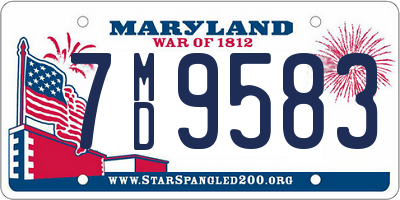 MD license plate 7MD9583