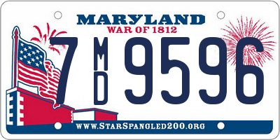 MD license plate 7MD9596