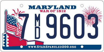 MD license plate 7MD9603