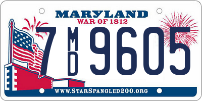 MD license plate 7MD9605