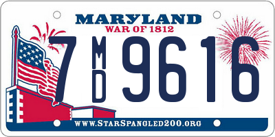 MD license plate 7MD9616