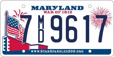 MD license plate 7MD9617