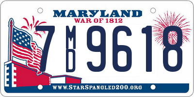 MD license plate 7MD9618