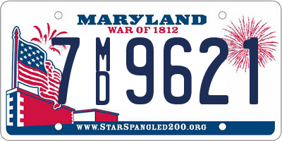 MD license plate 7MD9621