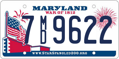 MD license plate 7MD9622