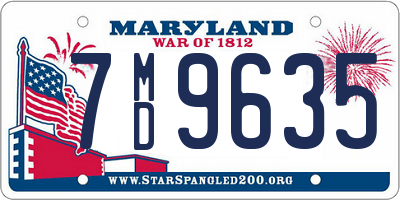 MD license plate 7MD9635