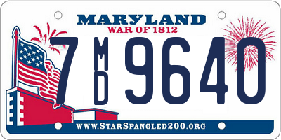 MD license plate 7MD9640