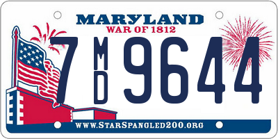 MD license plate 7MD9644