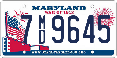 MD license plate 7MD9645