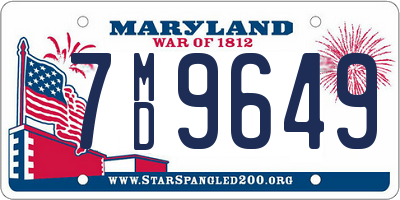 MD license plate 7MD9649