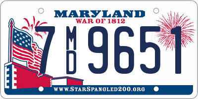 MD license plate 7MD9651