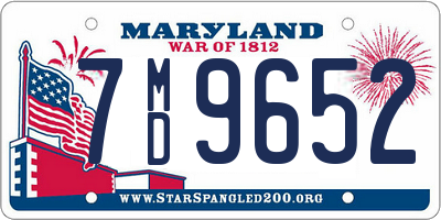 MD license plate 7MD9652