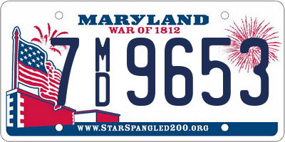 MD license plate 7MD9653