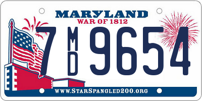 MD license plate 7MD9654